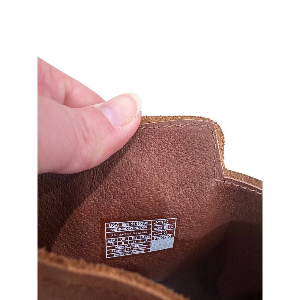 UGG Women's Brown Katelynn Leather Knee‎ High Riding Boots Buckle Side Zip 10 - Picture 5 of 8